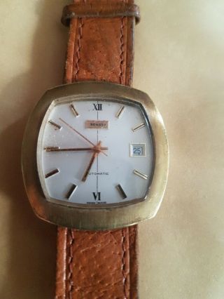 J W Benson Automatic Wristwatch C.  Early Vintage Men’s Watch Day Display S7611c