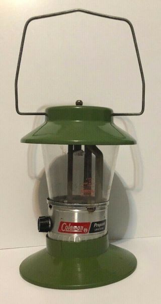 Vintage Green Coleman Propane Lantern Model 5107 Generator - 5891 Pryex Glassglobe