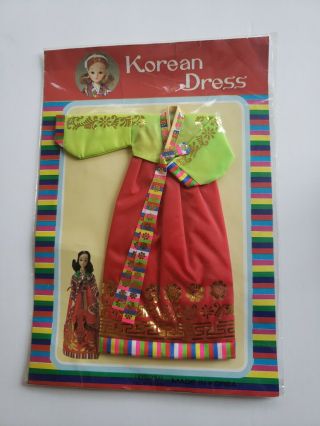 Vintage Hanbok (korean Dress) For Barbie Dolls