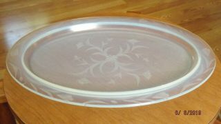 Antique Etched Glass Serving Tray / Platter Opalescent Fry Or Pyrex?