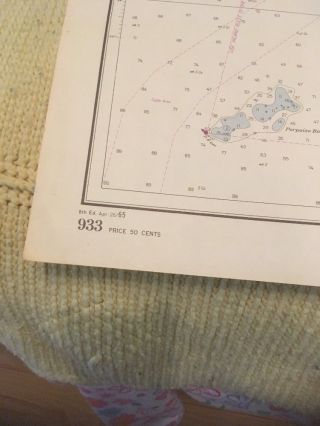 Vtg Nautical Chart: C&GS 933 Harbor of St Thomas 8th ed APR 26 1965 5