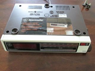 Vintage Ge Spacemaker Am Fm Radio Led Display Clock 7 - 4212a Cabinet Radio