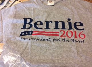 Bernie Sanders 2016 T - Shirt " Feel The Bern " $10,  Small,  Decal