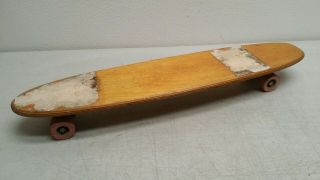 Vintage Wood Skateboard 29 " Long Clay Wheels Antique