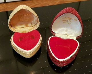 Antique Vintage Ring Boxes Heart Shaped