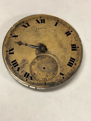 Zenith Pocket Watch Movement To Restore Or Parts Swiss Made