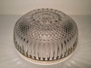 Serving Bowl Heavy Cut Crystal with Silver - Plated Rim 8.  5 Inches Wide Vintage 4