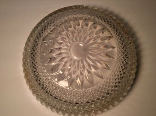 Serving Bowl Heavy Cut Crystal with Silver - Plated Rim 8.  5 Inches Wide Vintage 7