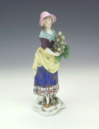 Antique Samson Porcelain - Hand Painted Young Lady With Fruit Figurine - Lovely