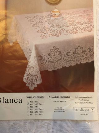 Vintage Large Rectangle White Lace Tablecloth