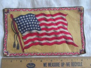 Antique Cigar Box Tobacco Flannel Felt 48 Star American Flag 2