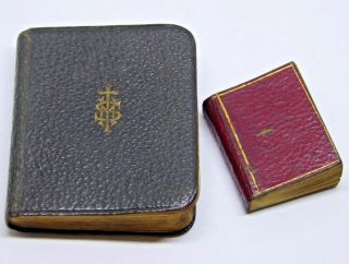 2 X Antique Miniature Books - Common Prayer And Small Rain Upon Tender Herb