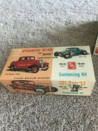 Old Antique Amt Model Car Plastic 3 In 1 1932 V 8 Ford Coup Customizing Kit