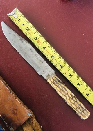 VINTAGE SOLING BOWIE KNIFE WITH LEATHER SHEATH 8