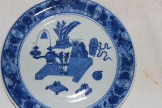 antique 18th c century Chinese porcelain plate not signed blue white vase teapot 2