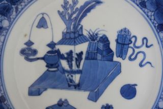 antique 18th c century Chinese porcelain plate not signed blue white vase teapot 3