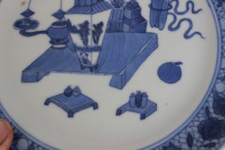 antique 18th c century Chinese porcelain plate not signed blue white vase teapot 4