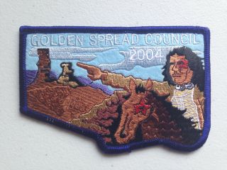 Nischa Achowalogen Oa Lodge 486 Scout Flap Patch Golden Spread Council Blue
