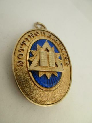 Antique Sterling Silver Masonic Jewel Medal Pendant Nottinghamshire 53.  2g K88