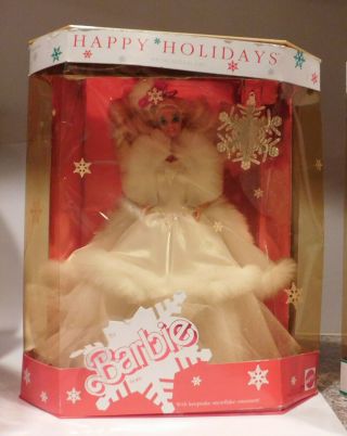 Vintage 1989 Mattel Happy Holidays Barbie 3523 Blonde Minty
