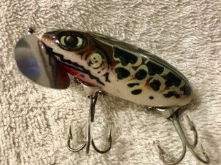 Fishing Lure Fred Arbogast 3/8 Jitterbug In Rare White Belly Brown Leopard Frog