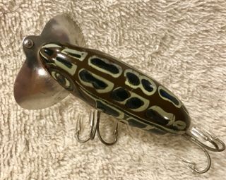 Fishing Lure Fred Arbogast 3/8 Jitterbug In Rare White Belly Brown Leopard Frog 3