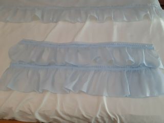 Vintage Sears Light Blue Curtains With Tie Backs Left And Right Panels 65×53 5