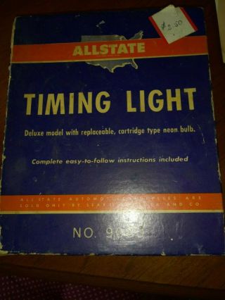 Antique Allstate Timing Light W/box & Instruction Part 9080 1940 