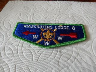Boy Scout Bsa Www Oa Order Arrow Flap Patch Mascoutens Lodge 8