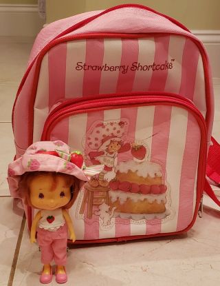 Strawberry Shortcake Striped Backpack 80’s Style Custard & Strawb & Vintage Doll
