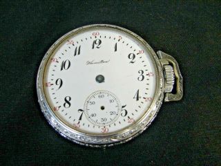 16s Hamilton 17j Grade 975 Hc Pocket Watch Movement Or Restore
