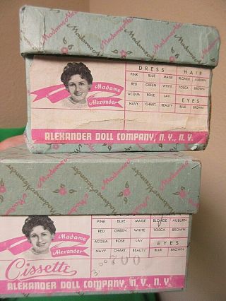 Vintage Madame Alexander Cissette 700 Box And Alexander Kins Box