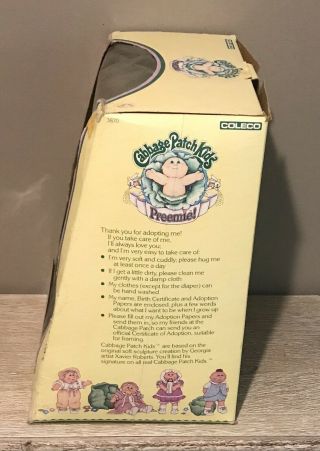 1985 Coleco Cabbage Patch Kids Preemie Girl Doll Vintage 5