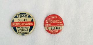 1942 And 1974 Pennsylvania Fishing License