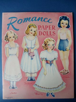 Vintage 1940s Romance Paper Dolls Book Samuel Lowe 1047 Uncut