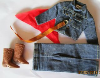 Vintage Mattel Ken Tagged " Way Out West " Outfit 1720 (1972)