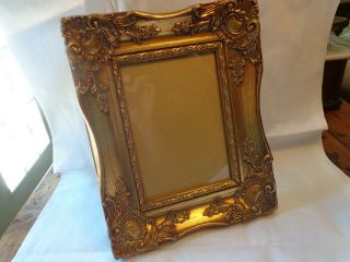Lovely Vintage Ornate Antiqued Gold Wood Easel Back Picture Frame 5 " X 7 "