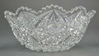 Antique ABP Cut Crystal Glass Star Bowl American Brilliant Pattern 3