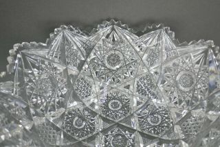 Antique ABP Cut Crystal Glass Star Bowl American Brilliant Pattern 4
