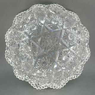 Antique ABP Cut Crystal Glass Star Bowl American Brilliant Pattern 6