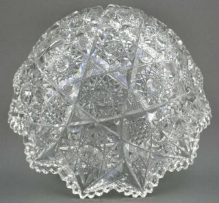 Antique ABP Cut Crystal Glass Star Bowl American Brilliant Pattern 7