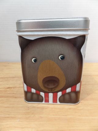 Vintage Swiss Miss Hot Cocoa Container Tin Bear White Collectible Metal Box