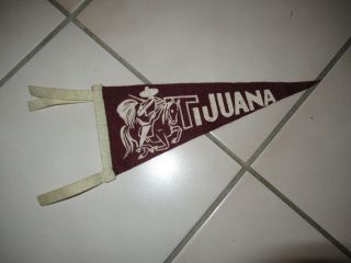 Vintage Tijuana Mexico Travel Souvenir Pennant Flag