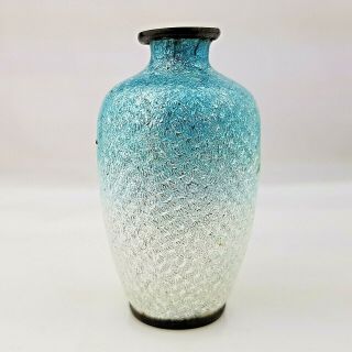 Signed Antique Meiji Ginbari Cloisonne Enamel Vase 6.  5cm 5