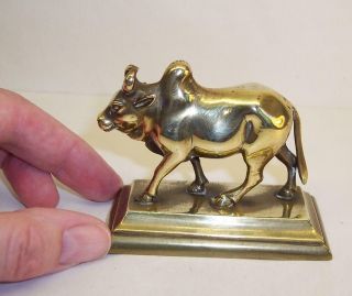 Vintage Miniature Brass/bronze Cow Figure Oxen/water Buffalo Detail