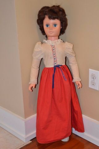 Vintage 1968 Doll 31 " Brown Hair Uneeda 22 3268 Talks Wispy Walker? Prototype?