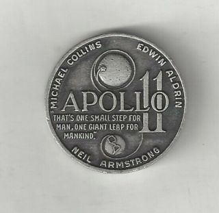1969 APOLLO 11 FIRST LUNAR LANDING BALFOUR ARMSTRONG COLLINS ALDRIN MEDAL COIN 2