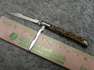 Vintage Colonial Prov.  Ri Usa 2 - Blade Folding Pocket Knife Slim Toothpick Vg