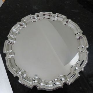 Vintage Silver Plate Round Tray Salver Waiter 10.  5 Inches Dia By Arthur Price
