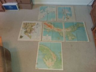 6 World War Ii Period Maps Of Panama,  Canal Zone,  Etc.  24 " X 20 " Early 1940 